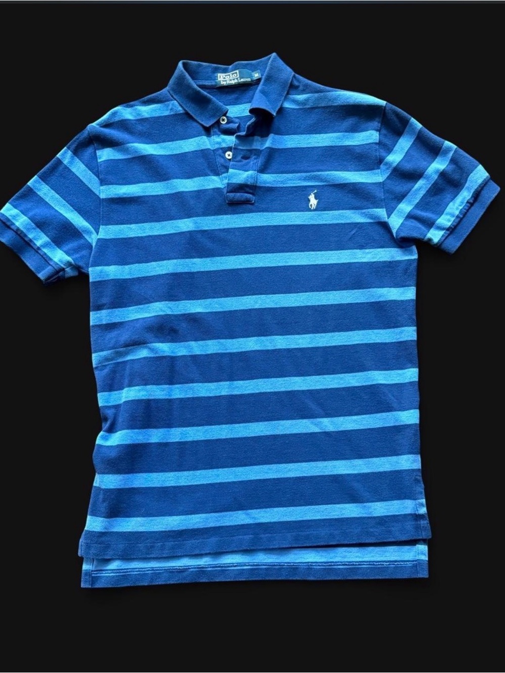 Ralph Lauren Blue and Light Blue Striped Polo Shirt
